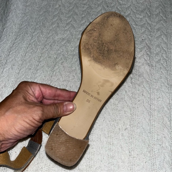 Sundance Leather Ankle Wrap Chunky Heeled Sandals - Picture 9 of 12